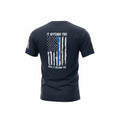 It Offends You Until It Defends You Blue Line Flag Tee