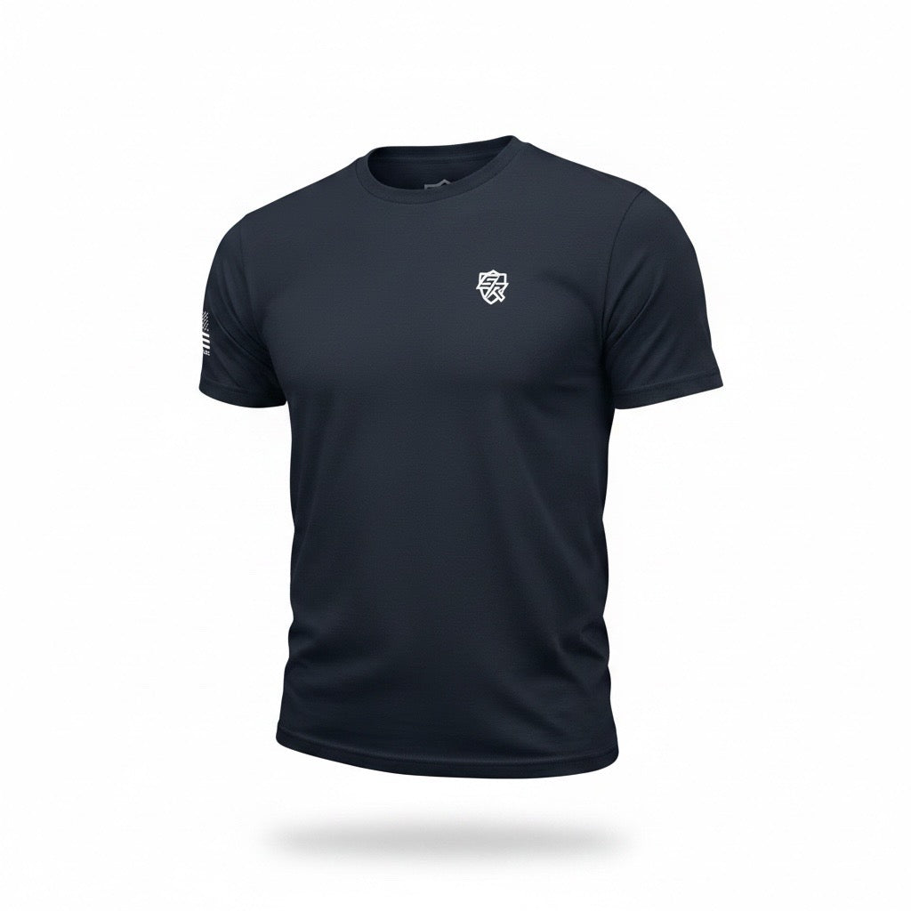 It Offends You Until It Defends You Blue Line Flag Tee
